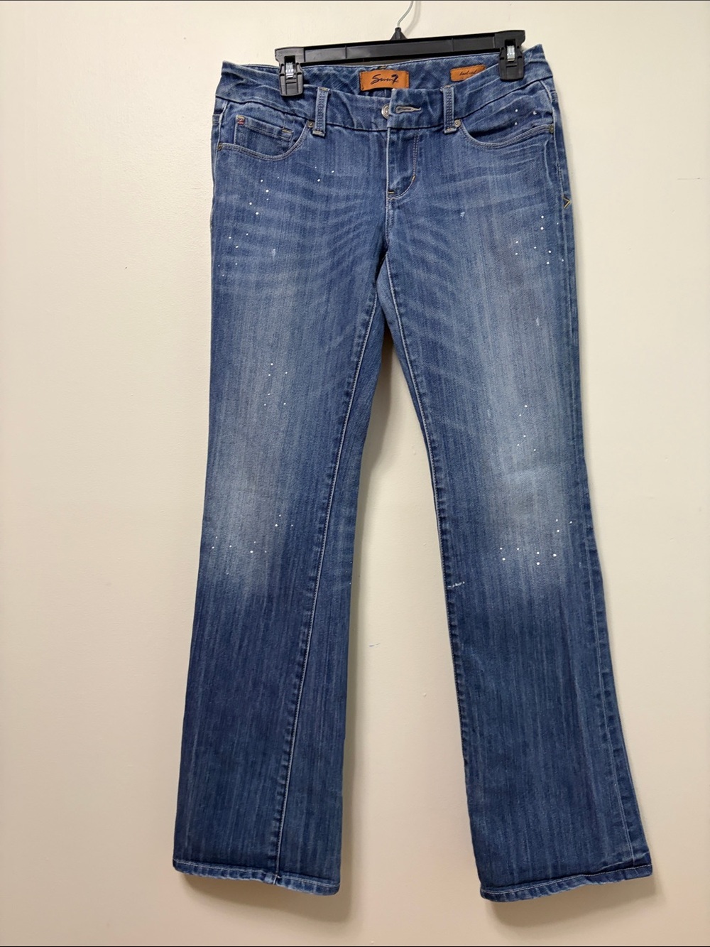 Seven7‎ Distressed Paint Splatter Bootcut Jeans Size 28